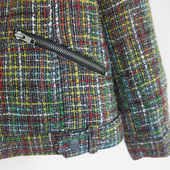 NWT Plaid zip jacket W 18 Multi Zipper trim Pockets Boucle Lined 1X Fall Plus - Picture 3 of 6